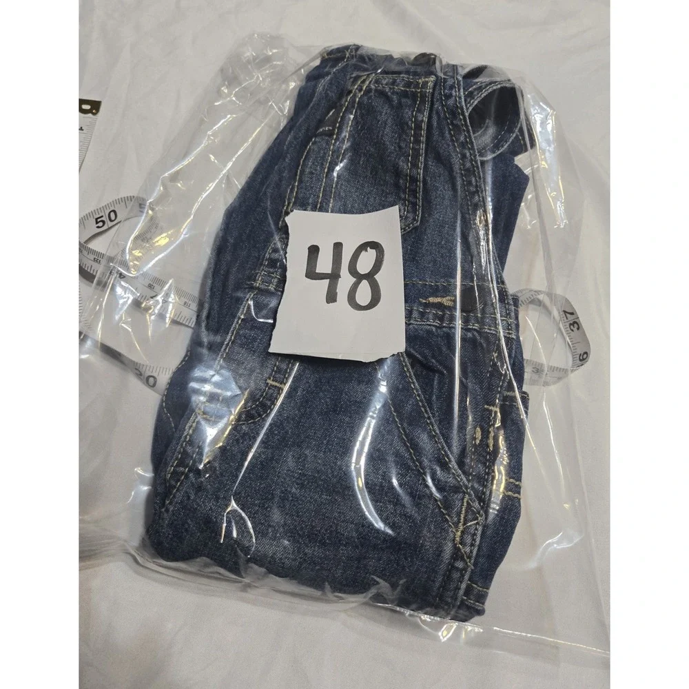 OshKosh B'gosh Boys 24 months Classic Overalls Blue Denim 100% Cotton Snap Legs